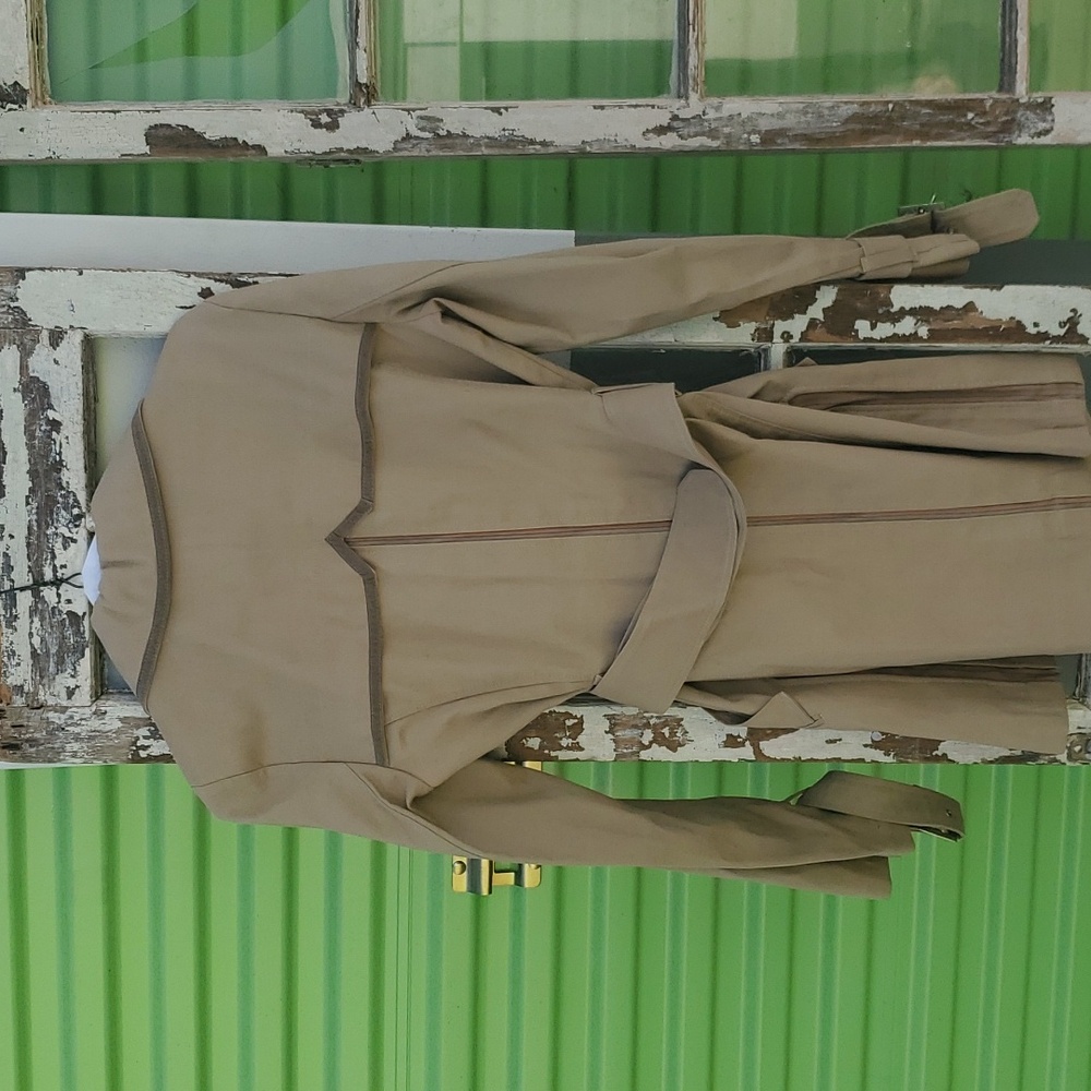 MaxMara Classics Khaki Mini Spy Trench coat, Melania Style Trench Wrap coat S/M - Picture 8 of 14